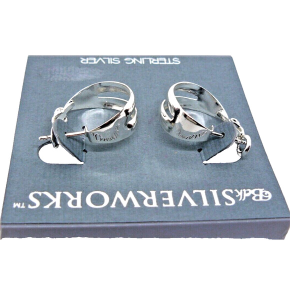 Belk Silverworks 925 Sterling Silver Split Hoop Earrings 3.0 g New 2.0 X 2.5 cm - Picture 4 of 4